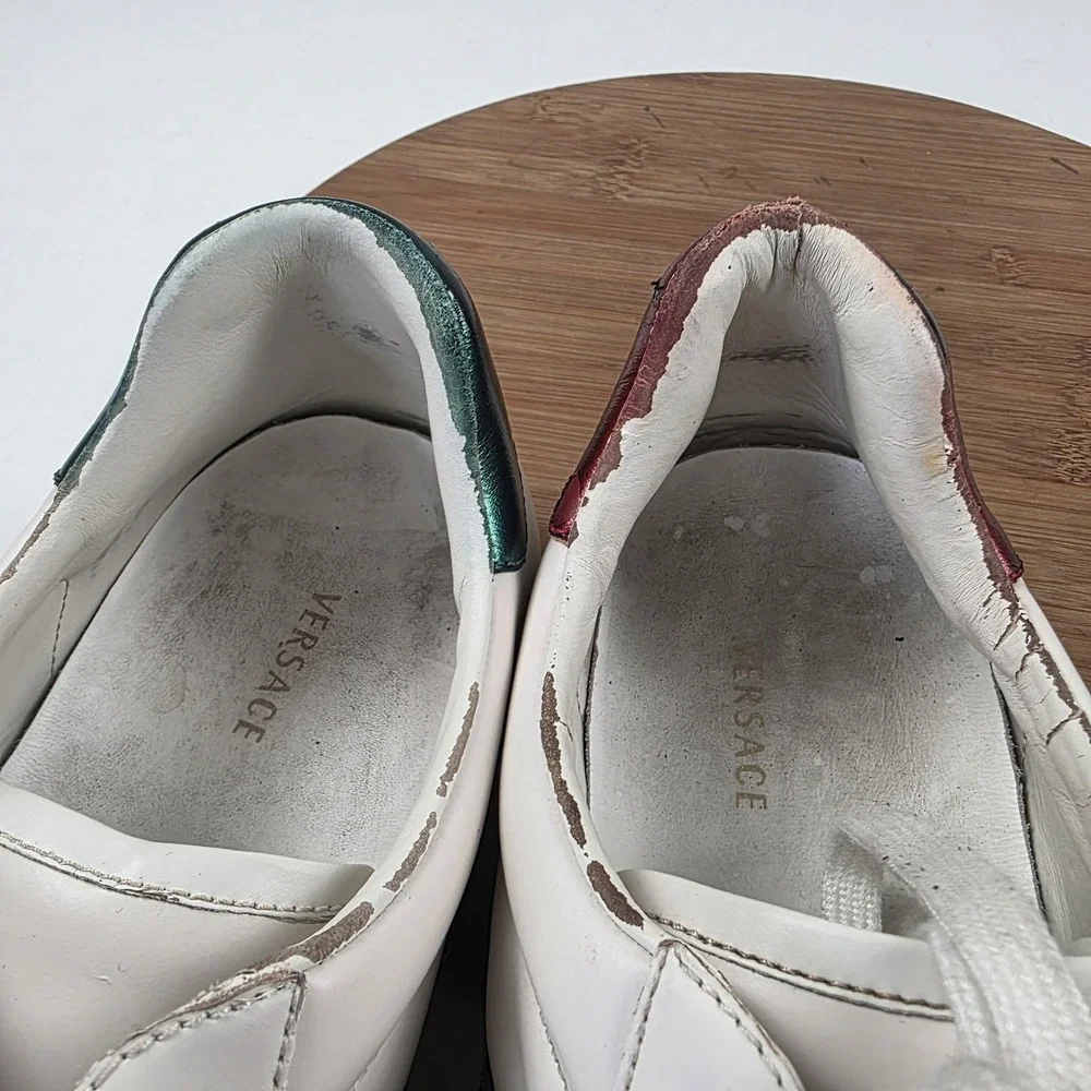 Gucci Shoes Mens Size 11 White Leather Ace GG Apple Low Top Sneakers Italy